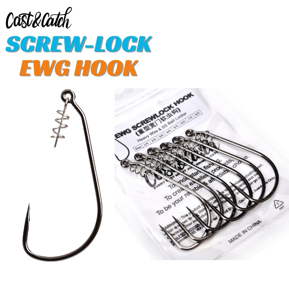 Fishing Hook Weedless - Anzol Cast&Catch SCREW-LOCK Weedless EWG -