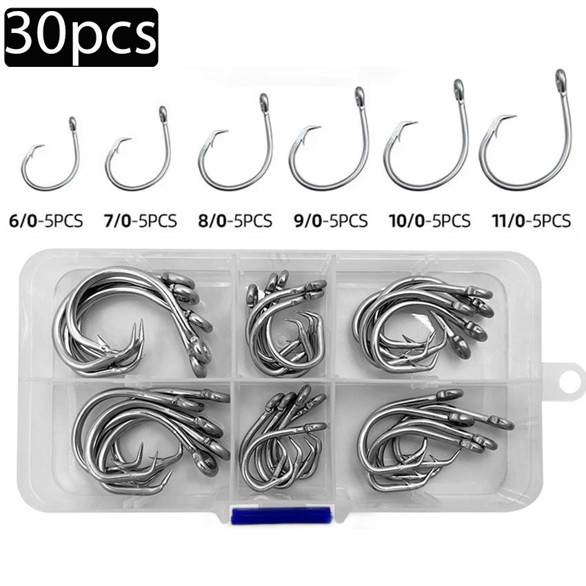 30 pçs/caixa ganchos de pesca  - Fishing Hook Circle avaliação e preço