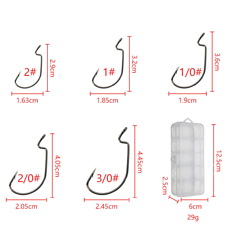 50 pçs largo worm gancho de aç - Fishing Hook Offset avaliação e preço