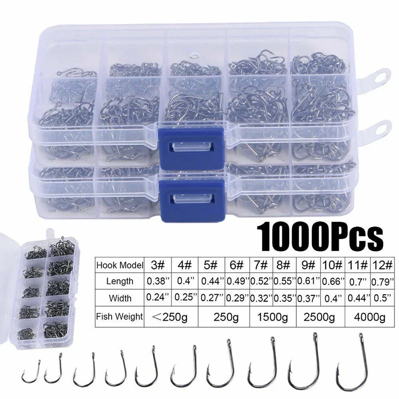 50-1600 unidades/caixa anzóis  - Fishing Hook Assortment avaliação e preço